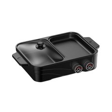 그릴이 있는 냄비 1500W 조절 가능한 2-in-1 다기능 전기 오븐 2-3인용에 적합한 무연 바비큐 냄비 튀기거나 튀길 수 있는 냄비 핑크색, pink