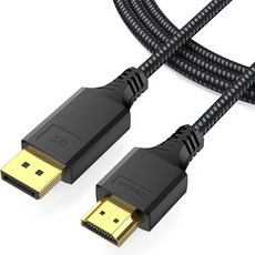 디스플레이 포트 - HDMI 케이블 1.8m6피트 DispalyPort DP to HDMI 1080P@60Hz [단방향] 코드 브레이드 수 - 수 모니터 HDTV 프로젝터용, 디스플레이 포트 - HDMI 케이블 1.8m6피트, D