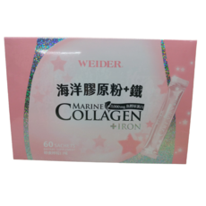 WEIDER 威德 海洋膠原粉 + 鐵 蜂蜜檸檬口味, 60包, 1盒
