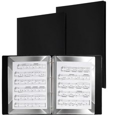 FUNSUEI 플라스틱 슬리브가 있는 4링 악보 바인더 - 합창단 피아노 연주용 레터 사이즈 21.6cm x 27.9cm(8.5 11인치)에 적합