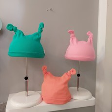 해피랜드 산뜻한 컬러감으로 꼬임 포인트가 있는 슈잉 신생아모자