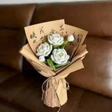 모루 꽃다발 키트 시들지않는 재료 공예 패키지 부케, 소형 재스민 키트, 1개