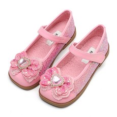 달콩슈 여아용 뽀송뽀송 털구두 큐빅 하트 리본 DKF465