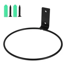 꽃냄비 트레이 벽 마운트 반지 홀더 금속 화분 후크 행거 브래킷 식물 스토리지 랙 정원, 01 black, 02 10.16cm