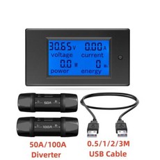 PZEM-051 DC 6.5-100V 50A 100A 배터리 테스터 디지털 디스플레이 전압계 전류계 전력 및 전기 계량기 멀티미터 신제품, 1개