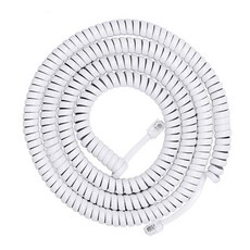 RJ9 RJ11 4P4C 핸드셋 코드 명확한 통화 및 내구성을 코일 고정 유선 선 200cm 300cm, 4. White 3 meters