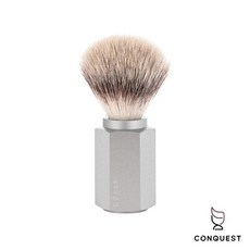 【CONQUEST】德國 MUHLE 31M HXG PURE HEXAGON 六邊形銀色刮鬍刷 頂級銀尖纖維獾毛, 1個, 1