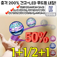 2026 업그레이드!! 선회 공중부양 장난감 회전 부유 비행 공 led 무소음 고급 메탈 플라잉 스피너 부메랑 볼, [2개!!] 블루*1+퍼플*1