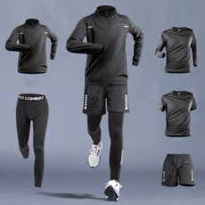 NUNUHANA 남자 트레이닝 세트 드라이핏 소재 스포츠상하의 5종 세트