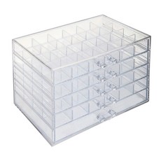 美甲收納抽屜 適用於美甲工具、首飾、串珠、耳環等收納, 1個, 飾品格子抽屜盒-4+1層