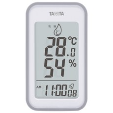 TANITA 塔尼達 溫濕度電子時鐘 帶鬧鐘/秒數功能 可選12/24小時格式, 灰色