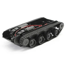 Rc 탱크 스마트 로봇 자동차 섀시 키트 고무 트랙 크롤러 아두이노 130 모터 어린이용 DIY 장난감, Black
