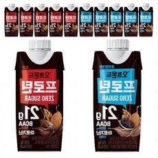 아침 식사 대용 단백질 음료 250ml 오트 아몬드 초코 쿠키앤크림 12팩, 1ml