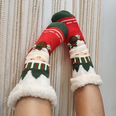 크리스마스 출산선물 수면 따뜻한양말 여성 작은선물 임산부선물 홈 포근양말 절양 양말 도톰 홈양말 산타, 단품, 1