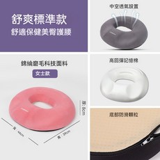 防痛坐墊 加厚透氣辦公坐墊 保護尾椎骨, 1個, 粉色-記憶棉坐墊,男士款