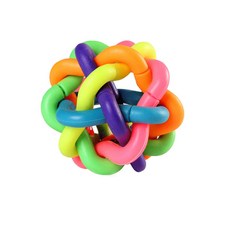 강아지 공 무지개 탱탱볼 방울공 장난감, 중형(7.5cm), 1개