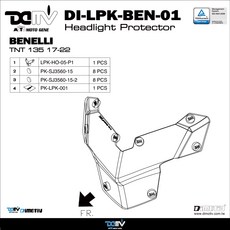 DIMOTIV Benelli TNT 135 (17-22) 專用頭燈護片，機車大燈保護罩，防碎石撞擊, 螢光綠, 1個