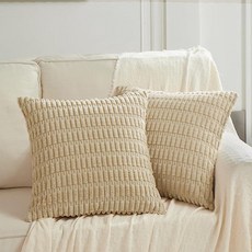 Fancy Homi 세이지 그린 요추 장식 장식용 쿠션 커버 40x60cm(16x24인치) 거실 소파 침대 소파용 소박한 농가 보헤미안 홈 데코 부드러운 스트라이프 코듀로