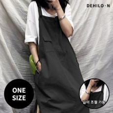 데일로엔 여성 빈티지 멜빵 반집업 롱 원피스