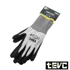tevc 防切割工作手套 歐盟A6認證耐油防滑耐磨手套, 1個, M號, 灰黑色