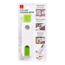 杯蓋刷 保溫杯刷 細節清潔刷組 - 多功能細縫刷，輕鬆清潔杯蓋、保溫杯, 1個, 四合一杯蓋刷