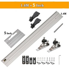 원형 톱 가이드 레일 세트 트랙 알루미늄 클램프 2 개 도구 1.4M, 01 1.4M and 5inch base, 1.4M and 5inch base
