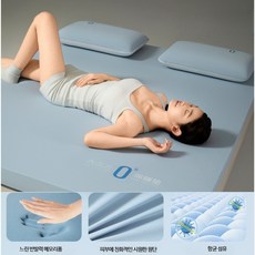 메모리폼 매트리스 토퍼 5cm/8cm 싱글 슈퍼싱글 더블 퀸 바닥요 토퍼, 8cm, 블루 두께 8cm 200-220cm