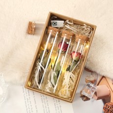 花惹發 瓶中花禮盒 乾燥花試管, 3瓶禮盒裝