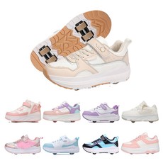 PHTEER 롤러슈즈 바퀴달린 운동화 롤러스케이트 4륜 F08, 카키색, 1개