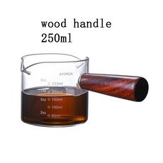 75/150/250ml 유리 측정 컵 손잡이 에스프레소 우유 컵 주방 머그잔 스케일 요리 베이킹을위한 정확한 용기, 02 250ml, 1개