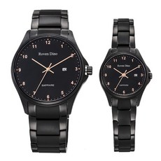 羅梵迪諾RD6096MBRG-458(男)/RD6096LBRG-458(女) 電鍍金/黑面玫金字, 1個