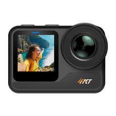 포팩트 K02 액션캠 4K 유튜브 브이로그 방수 듀얼스크린 카메라, 블랙