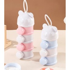 코지베베 곰돌이 4단 분유 케이스 디스펜서, 핑크, 1개