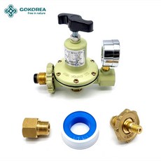 캠핑용 LPG감압기 LPG 가스압력조정기 레귤레이터 화영상사 HYRM-10 3K 3키로 가스통 호환, 1개, 1. LPG감압기 이소어댑터 세트