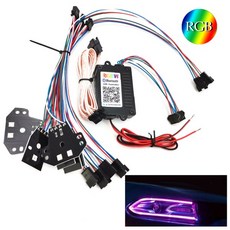 15-19년형 닷지 차저 RGBW LED 헤일로 DRL 보드 헤드라이트 블루투스 컨트롤 12V