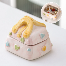 귀여운 핸드백 모양 도자기 장식품, Yellow