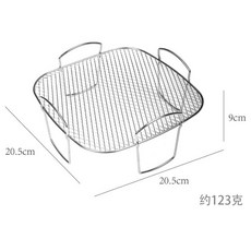 空氣炸鍋配件 304不銹鋼 燒烤架 內鍋支架, 1個, 單層正方形烤架