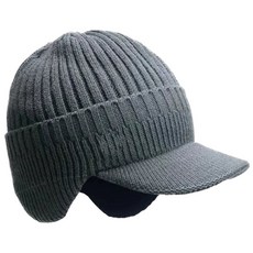 알로하모아 겨울 등산 모자 방한 귀마개, 그레이