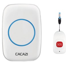 CACAZI 救護鈴 老人/孕婦/病人緊急呼叫, 1個, 1顆發射器X1顆接收器