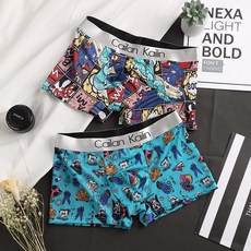 정말편하고좋아요 남성용 아이스 실크 복서 브리프 여름용 쿨링 프린트 속옷 통기성 좋은 4코너 반바지 얇은 스타일 공장 도매 크로스보더 개운합니다