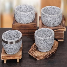 천연석 돌솥 비빔밥용 전통 내열 냄비 찜기 주방용품 냄비 돌솥 주방 밥그릇 식기, 1개, 18cm 화목 매트, 18cm