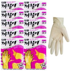 대동 까칠이 천연 라텍스장갑 개별포장, 아이보리색상, M, 10개