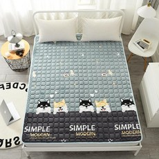돌침대 토퍼 90x200 벨벳 매트리스 거실용 트렌디, 1cm, 힙합 도그
