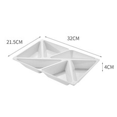 브랜드없음 접시 아크릴 사각 카페 투명 간식 트레이, 기본 구성품, 1개, 6 - in - 1 스낵 플레이트 화이트