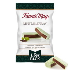 Fannie May Mint Meltaways 파스텔 코팅이 된 개별 포장된 민트 초콜릿 1인용 홀리데이 간식 42.5g(1.5온스), 미니