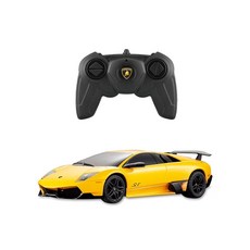 RASTAR 39000 1 24 람보르기니 RC 자동차 놀이 전시 이상적인 선물 청소년 성인용 리모컨 포함 라이선스 모델 옐로우 243158, Yellow