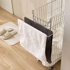 퓨어셀 빨래바구니용 올스텐 수건걸이 단품(추가 옵션)