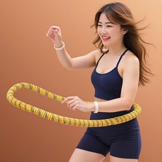 티프크 4세대 무소음 고탄성 1.5kg 소프트 스프링 다이어트 훌라후프 허리라인 다이어트 슬림 뱃살, 옐로우