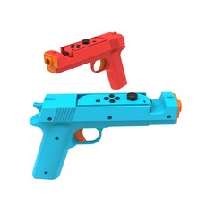 副廠 SWITCH 左右手把射擊槍 提升遊戲體驗 握感舒適 反應迅速, 1套, 藍+紅