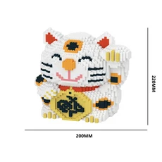 마네키 네코 마법 빌딩 블록 부자 행운 고양이 모델 조립 3D 날씨 퍼즐 장식 장난감 어린이 크리스마스 선, 01 No Box, 06 6318